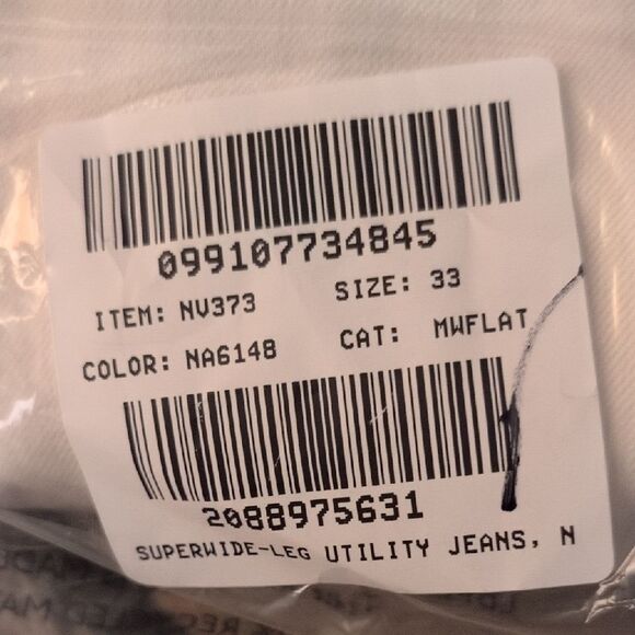NWT Madewell Superwide-Leg Utility Jeans Canvas Beige Cream White Sz 33 - Picture 5 of 14
